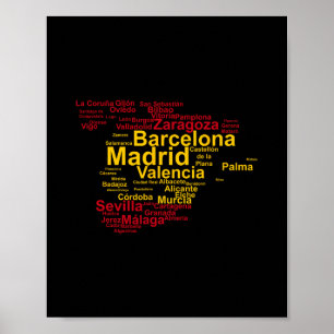 Poster Silhueta da Bandeira da Espanha