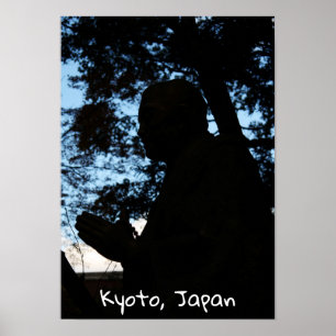 Poster silhueta da estátua do templo Chion-in, Kyoto, Jap