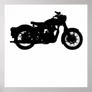 Poster Silhueta da motocicleta do vintage