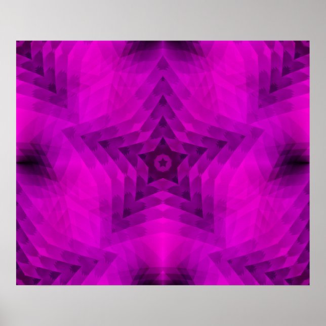 Poster Silhueta de Árvore de Natal e Gradiente de Estrela (Frente)