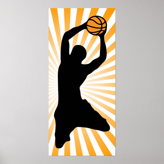 Poster silhueta de basquete (Frente)