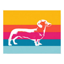 Silhueta de Dachshund em Arte Pop Retro