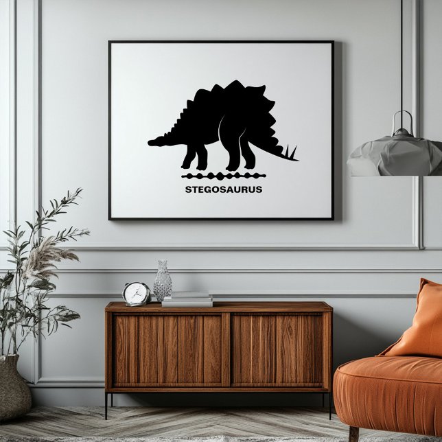 Poster Silhueta de Dinossauro Stegosaurus (Criador carregado)