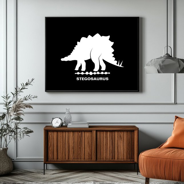 Poster Silhueta de Dinossauro Stegosaurus (Criador carregado)