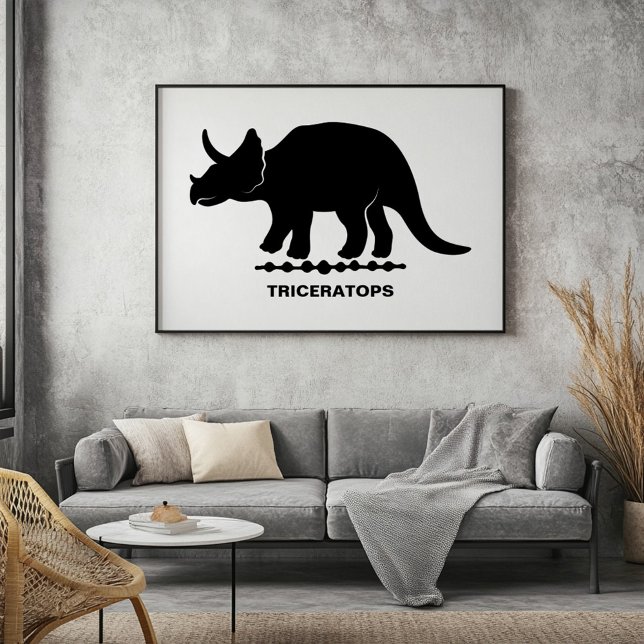 Poster Silhueta de Dinossauro Triceratops (Criador carregado)