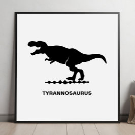 Poster Silhueta de Dinossauro Tyrannosaurus