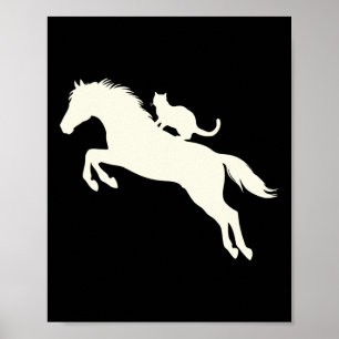 Poster Silhueta De Gato De Cavalo Para Amantes de os anim