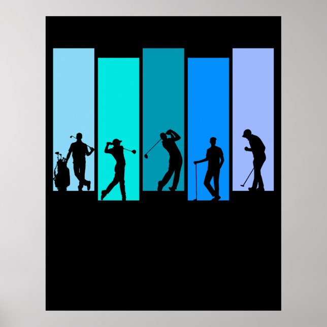 Poster Silhueta de Golfista (Frente)