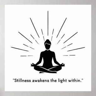 Poster Silhueta de Meditação Radiante