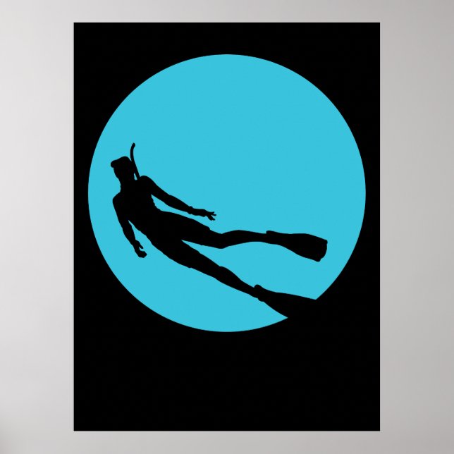 Poster Silhueta de mergulho (Frente)