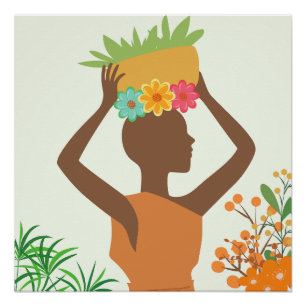 Pôster Silhueta de Mulher Negra