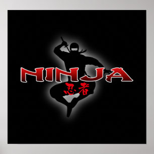 Pôster Silhueta de Ninja