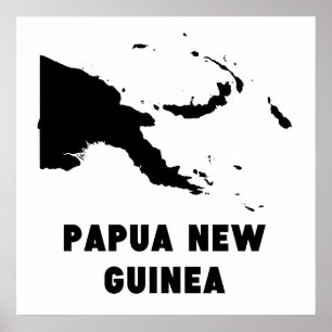Pôster Silhueta de Papuá-Nova Guiné