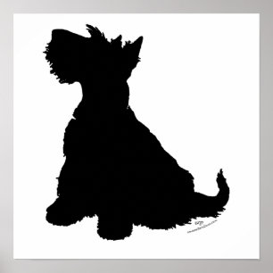 Pôster Silhueta de Terrier Escocês