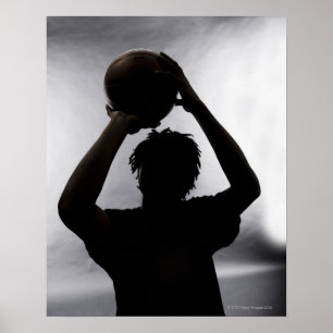 Pôster Silhueta do jogador de basquetebol