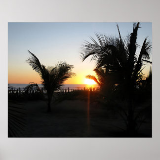 Poster Silhueta do Pôr do Sol Tropical