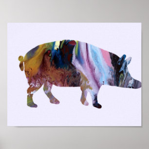 Poster Silhueta do porco