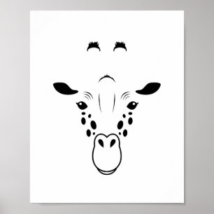 Poster Silhueta do Rosto de Girafa