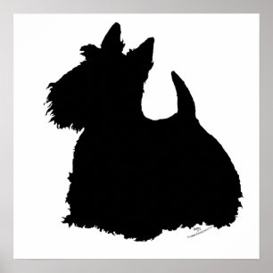 Pôster Silhueta do Terrier Escocês