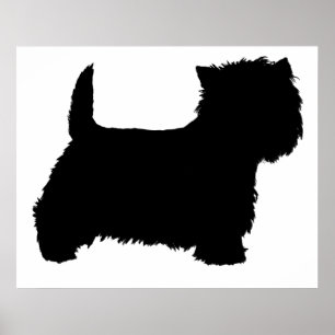 Pôster Silhueta do Terrier West Highland White