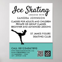 Silhueta Ice Skater, Anúncio De Lição De Ice