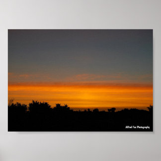 Poster Silhueta Laranja da Linha do Horizonte