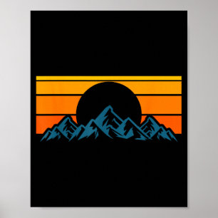 Poster Silhueta Retro da Montanha