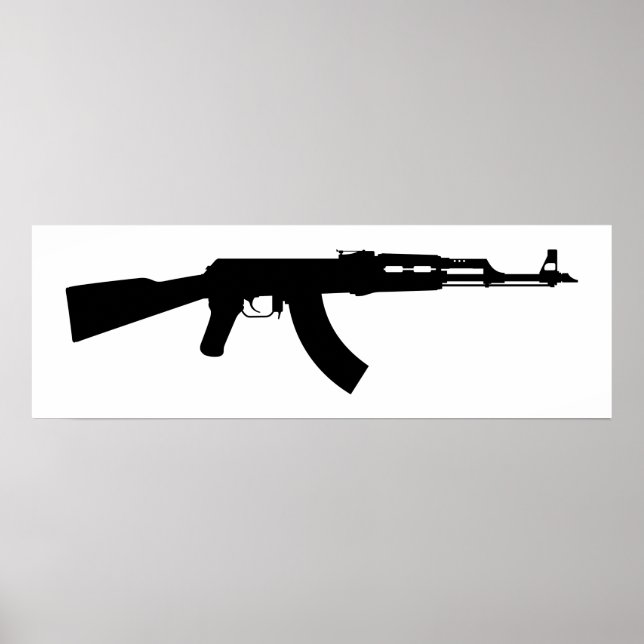 Poster Silhueta Rifle AR-15 (Frente)