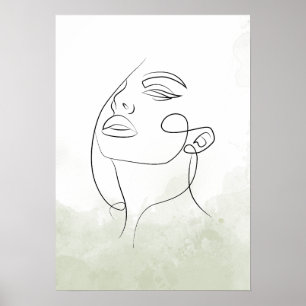 Poster Silhueta rosto feminino