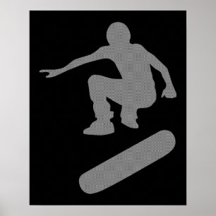 Pôster silhueta skateboarder