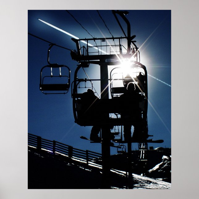 Poster Silhueta Sunburst "68" (Frente)