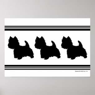 Poster Silhueta Westie