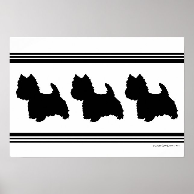 Poster Silhueta Westie (Frente)