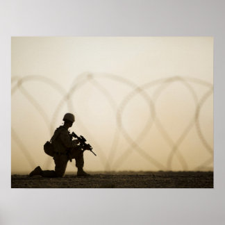 Poster Silhuette of Marine