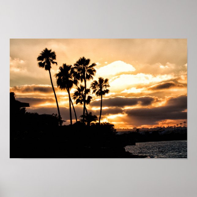 Poster Silhuette Sunset Em San Diego (Frente)