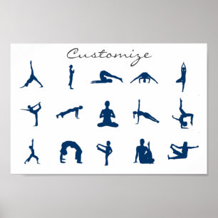 Poster Silhuette Yoga Poses Thunder_Cove