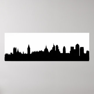 Poster Silhuyscape da linha do horizonte de Londres