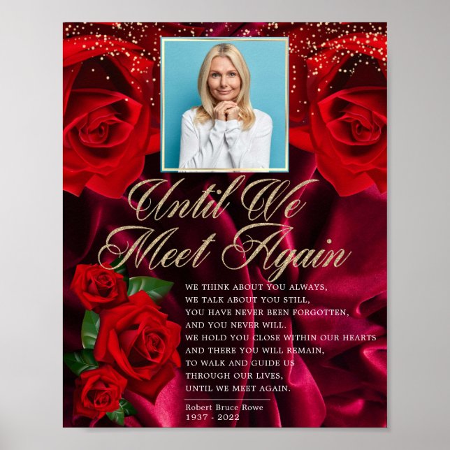 Poster Silky Elegant Rosas Turcas Vermelhas Sinal de Poem (Frente)