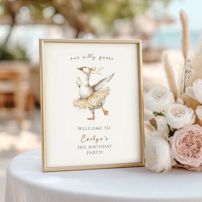 Poster Silly Goose 3rd Birthday Watercolor Welcome (Criador carregado)