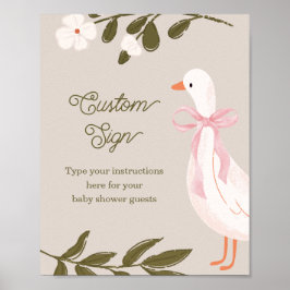Poster Silly Goose Baby Shower Custom Tabletop Sign
