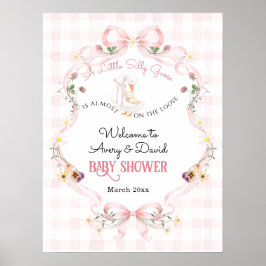 Poster Silly Goose Bebê Editável Arco Rosa Chuveiro