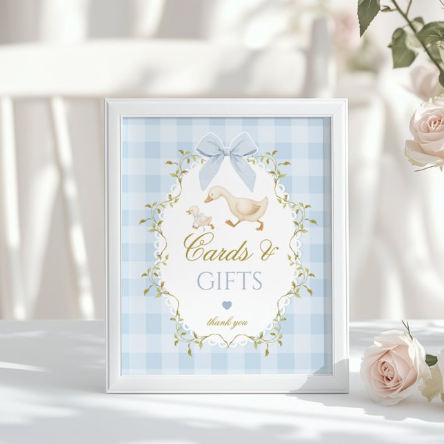 Poster Silly Goose Cards and gifts Blue Bow Gingham (Criador carregado)