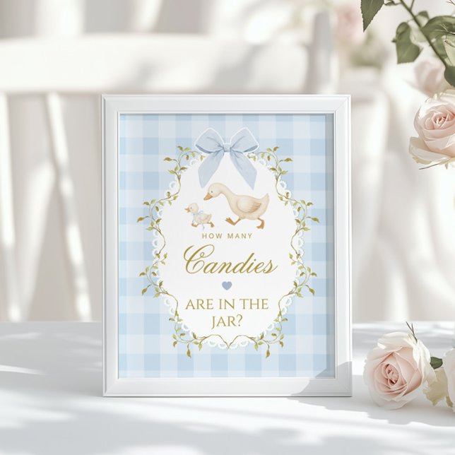 Poster Silly Goose How many candies Blue Gingham (Criador carregado)