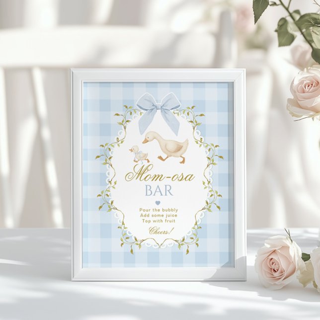 Poster Silly Goose Momosa bar Blue Gingham (Criador carregado)