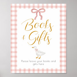 Poster Silly Goose Pink Gingham Baby Shower Gift Table