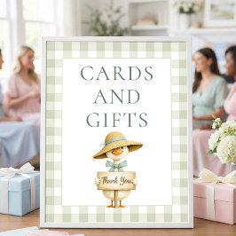 Poster Silly Goose Sage Gingham Cards Gifts Baby Shower