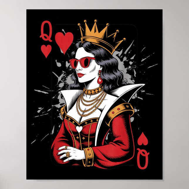 Poster Silly Queen Valentines Hearts Card (Frente)