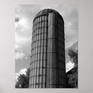 Pôster Silo Midwestern preto e branco