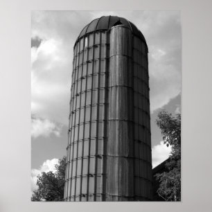 Pôster Silo Midwestern preto e branco