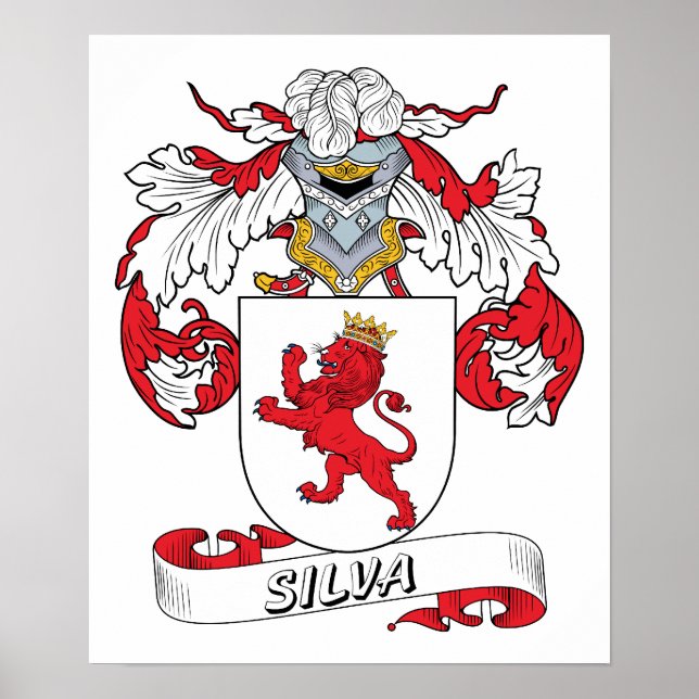 Pôster Silva Family Crest (Frente)